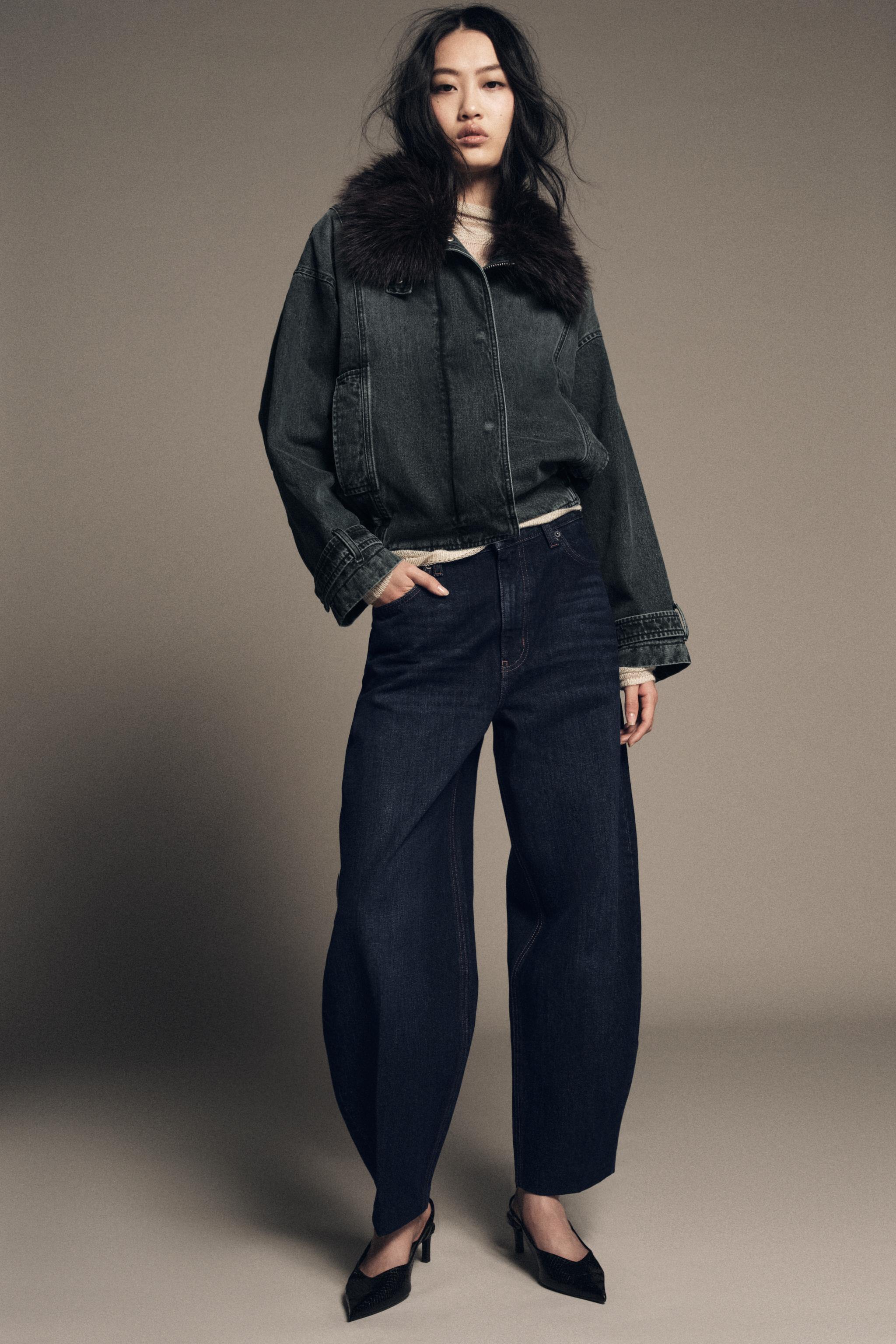 Zara ZW COLLECTION DENIM BOMBER JACKET | Place Rosemère