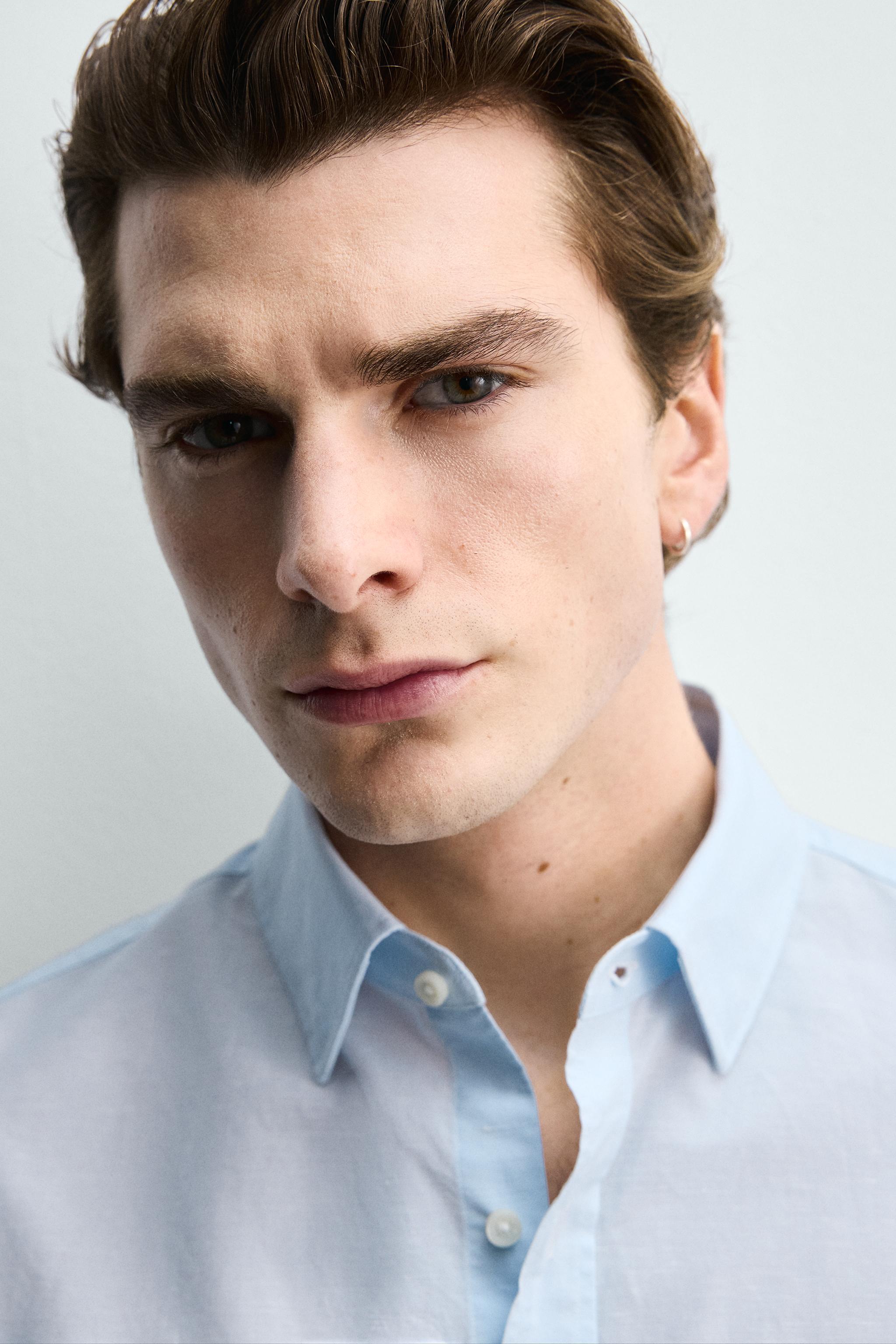 REGULAR FIT COTTON-LINEN SHIRT