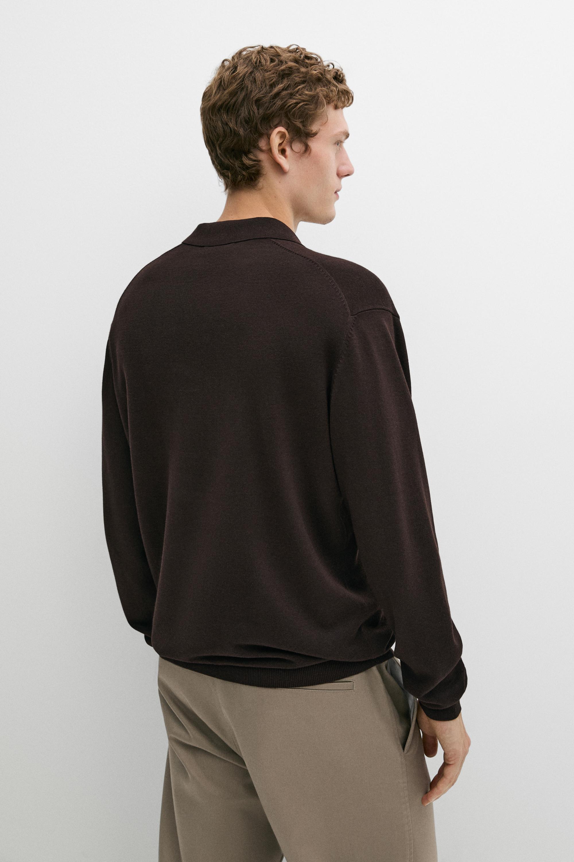 Polo collar knit sweater
