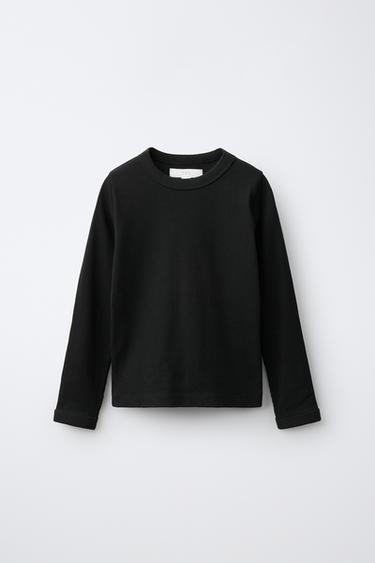 RIBBED T-SHIRT - Black by Zara