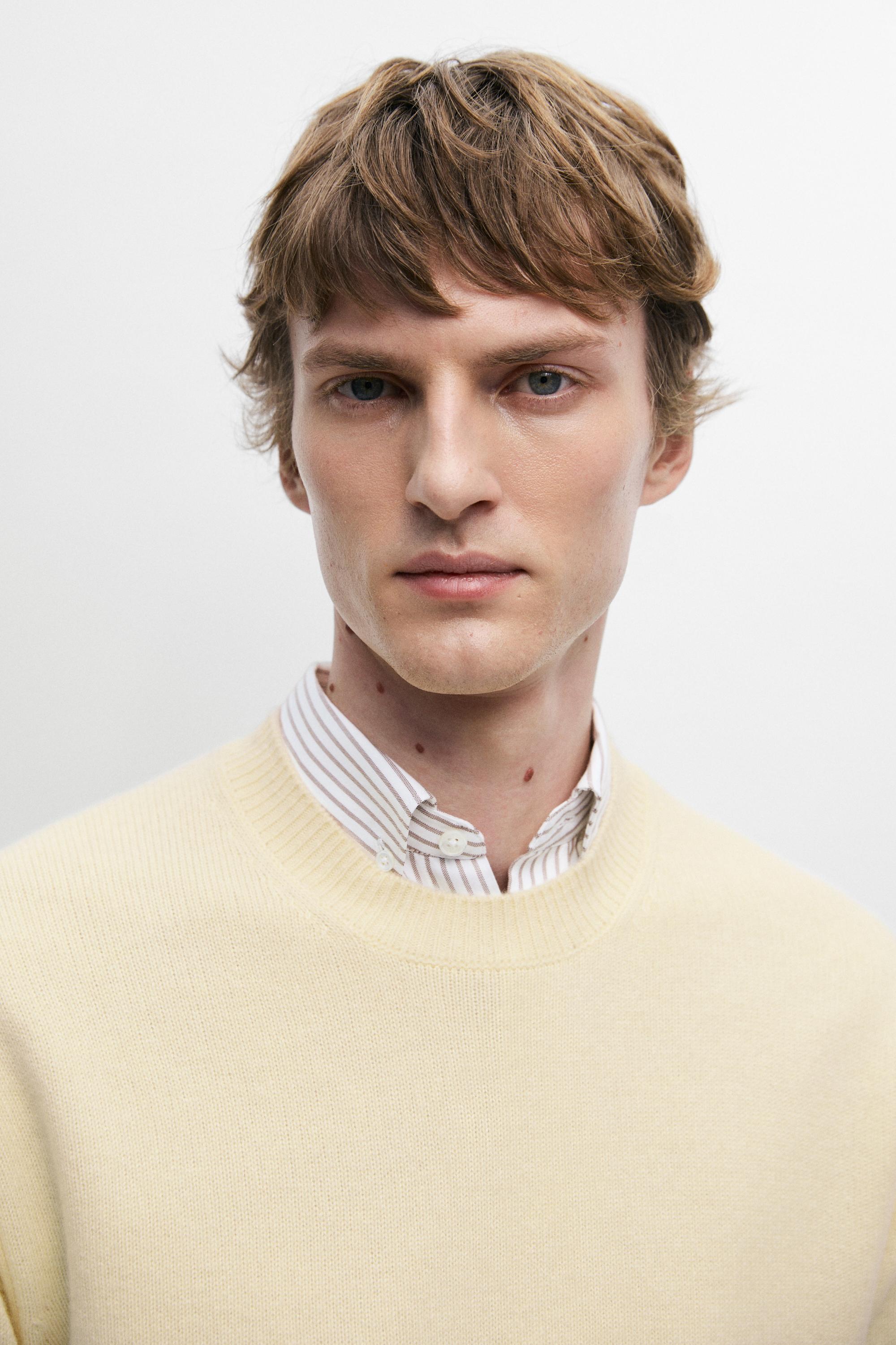Cashmere round neck knit sweater