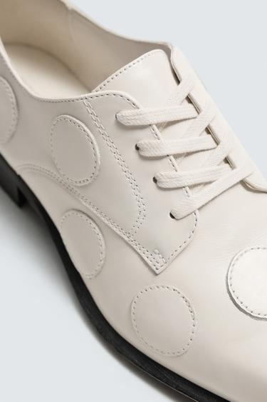 POLKA DOT LEATHER FLAT SHOES HARRY LAMBERT FOR ZARA x DISNEY - white by Zara - Image 2