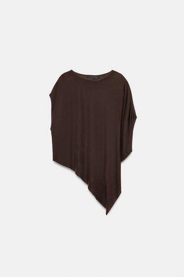 ASYMMETRIC KNIT JUMPER - Brown by Zara - Image 4