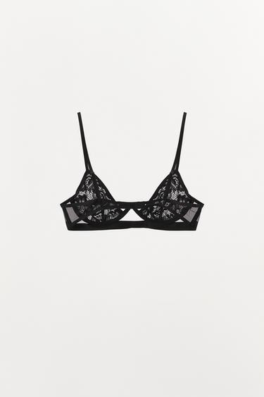 SOUTIEN-GORGE À ARMATURES EN DENTELLE - Noir de Zara - Image 2