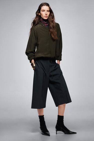 ZW COLLECTION CHECK SHIRT - Green by Zara