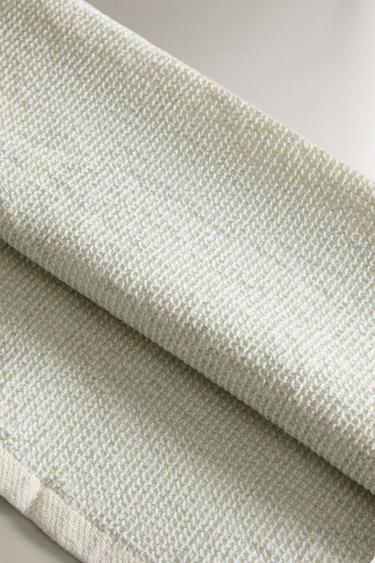 SERVIETTE DE BAIN MICRO WAFFLE - Écru / Vert de Zara - Image 3