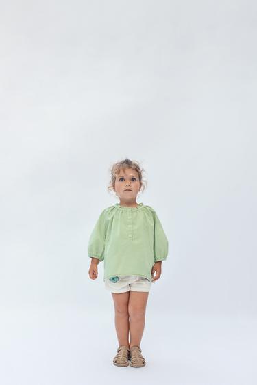 2-14 سنة/ بلوزة مربعات فيشي إصدار محدود - أخضر فاتح الخاص بـ Zara