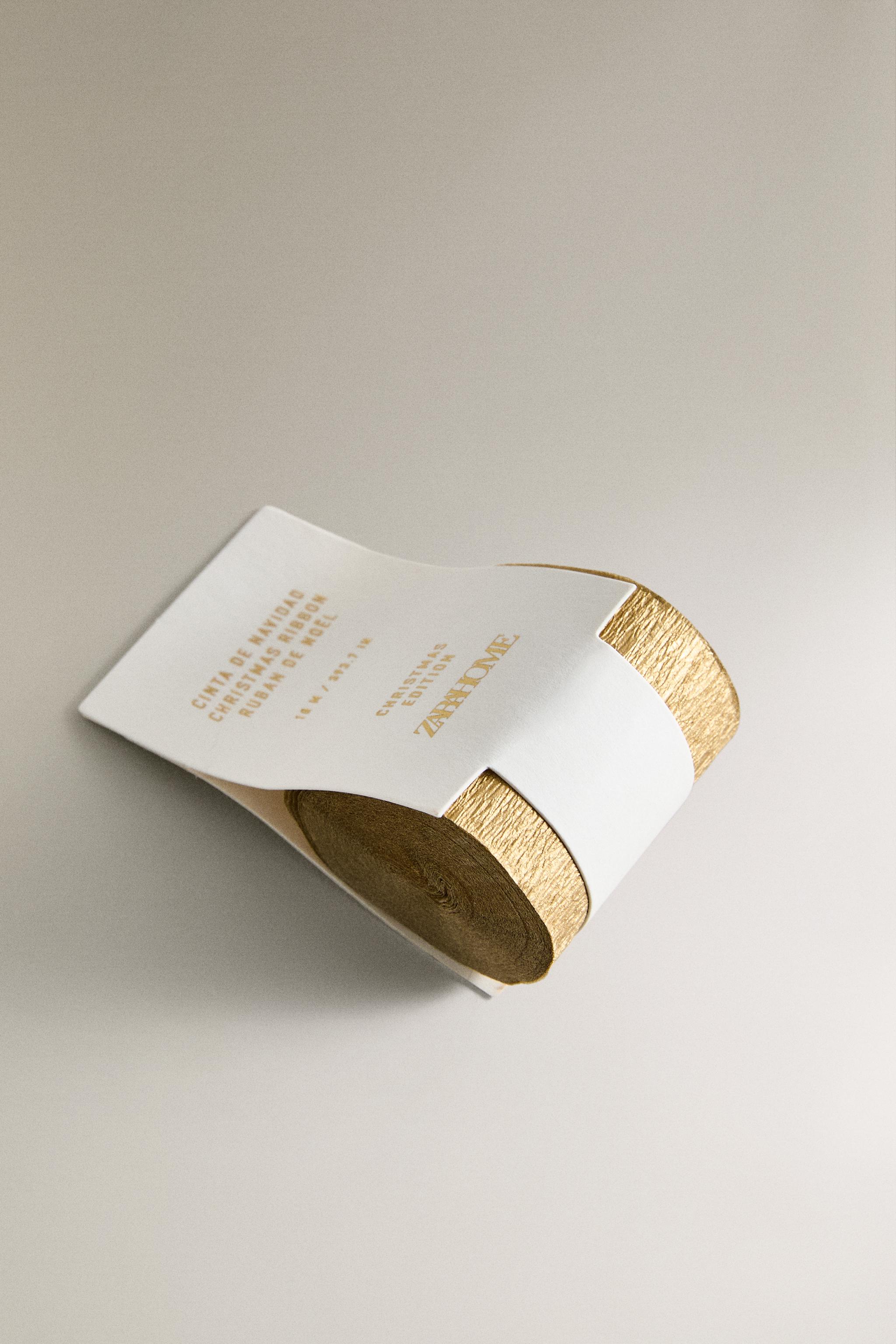 GOLD CREPE CHRISTMAS RIBBON