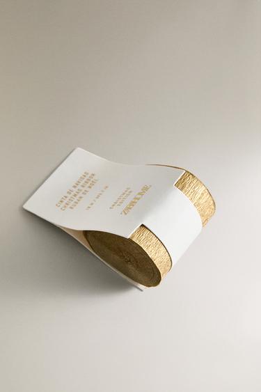 GOLD CREPE CHRISTMAS RIBBON - Multicoloured by Zara - Image 1