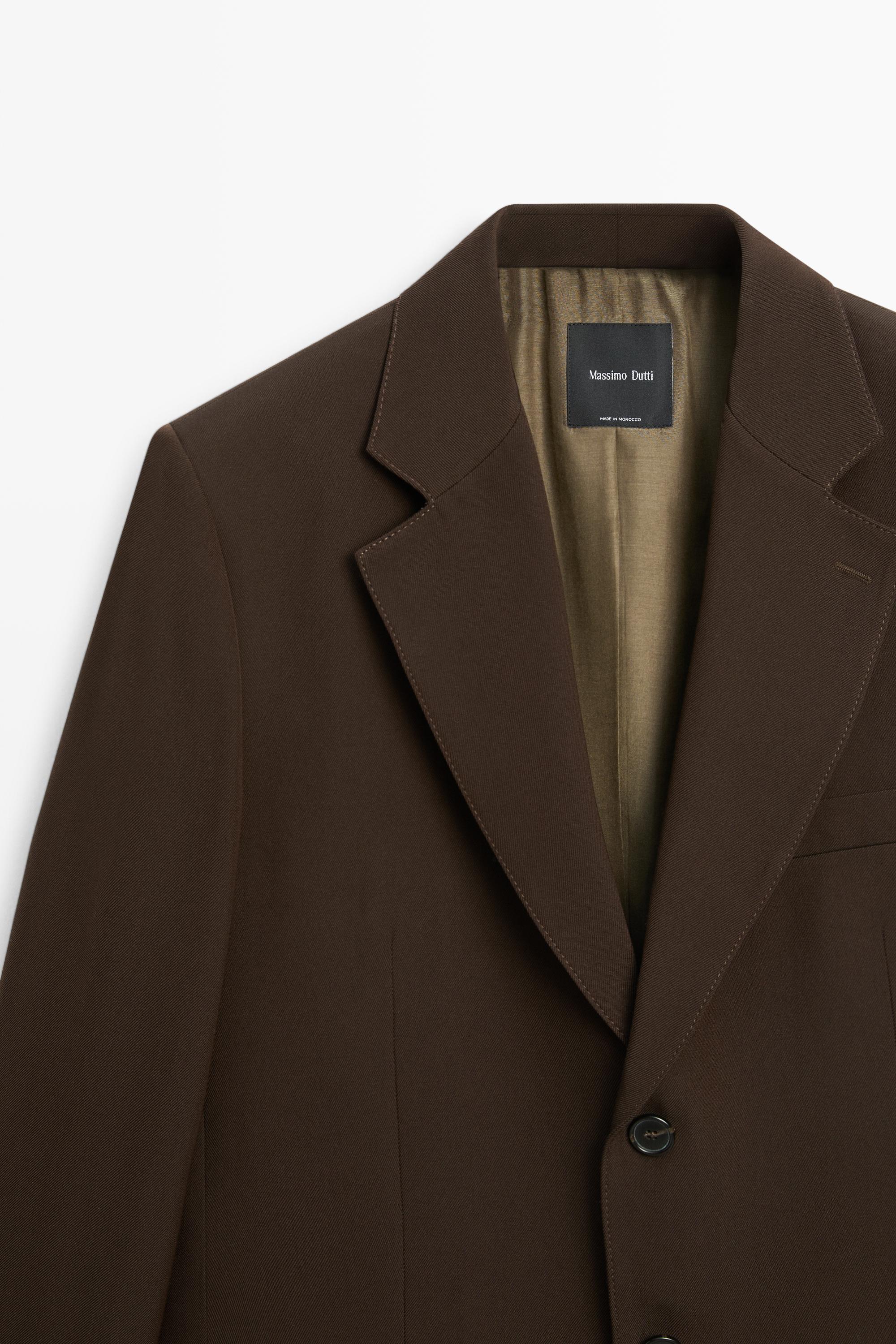 Fluid wool blend blazer total look