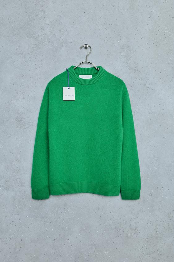 Zara STORIESZ - 100% CASHMERE KNIT SWEATER - Green - Image 0