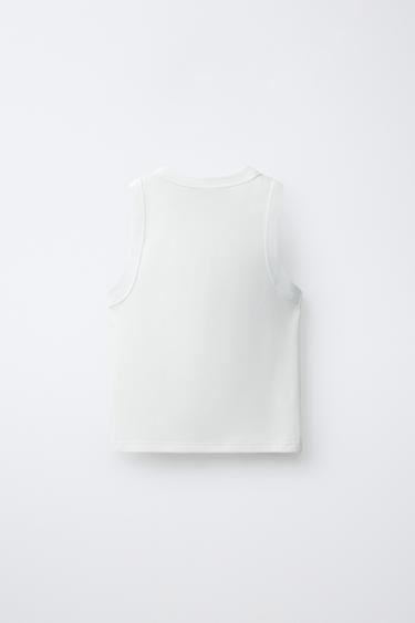 FRUIT PRINT RIBBED TOP - White by Zara - Image 1