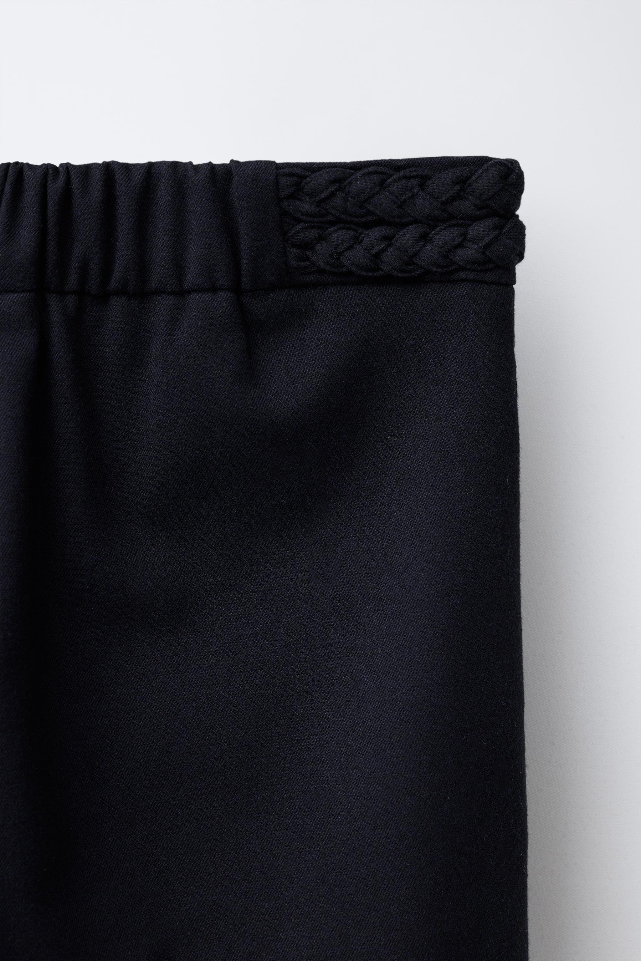 WIDE LEG PANTS WITH BRAIDED DETAIL