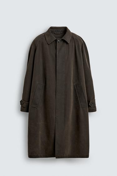 Zara 可拆式背心大衣 - 棕色 - 圖片 0