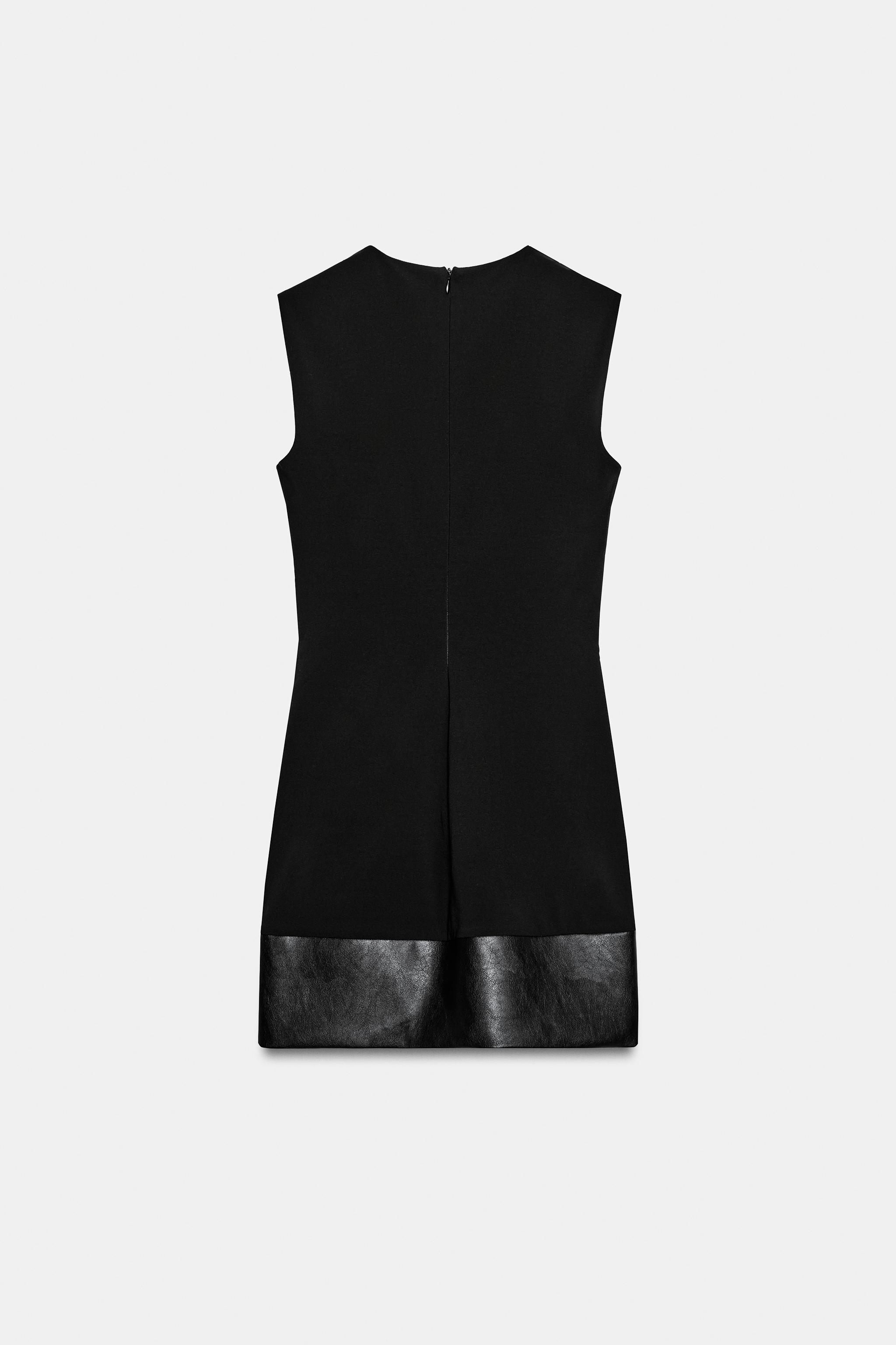 Женские платья Zara CONTRAST MINI DRESS — фото 7