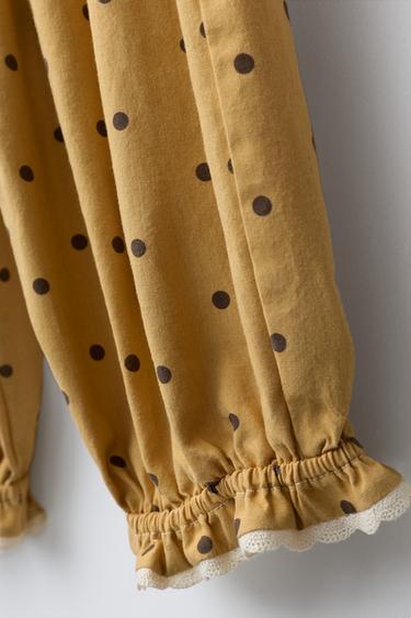 PANTALON BOUFFANT À POIS - Jaune de Zara - Image 3