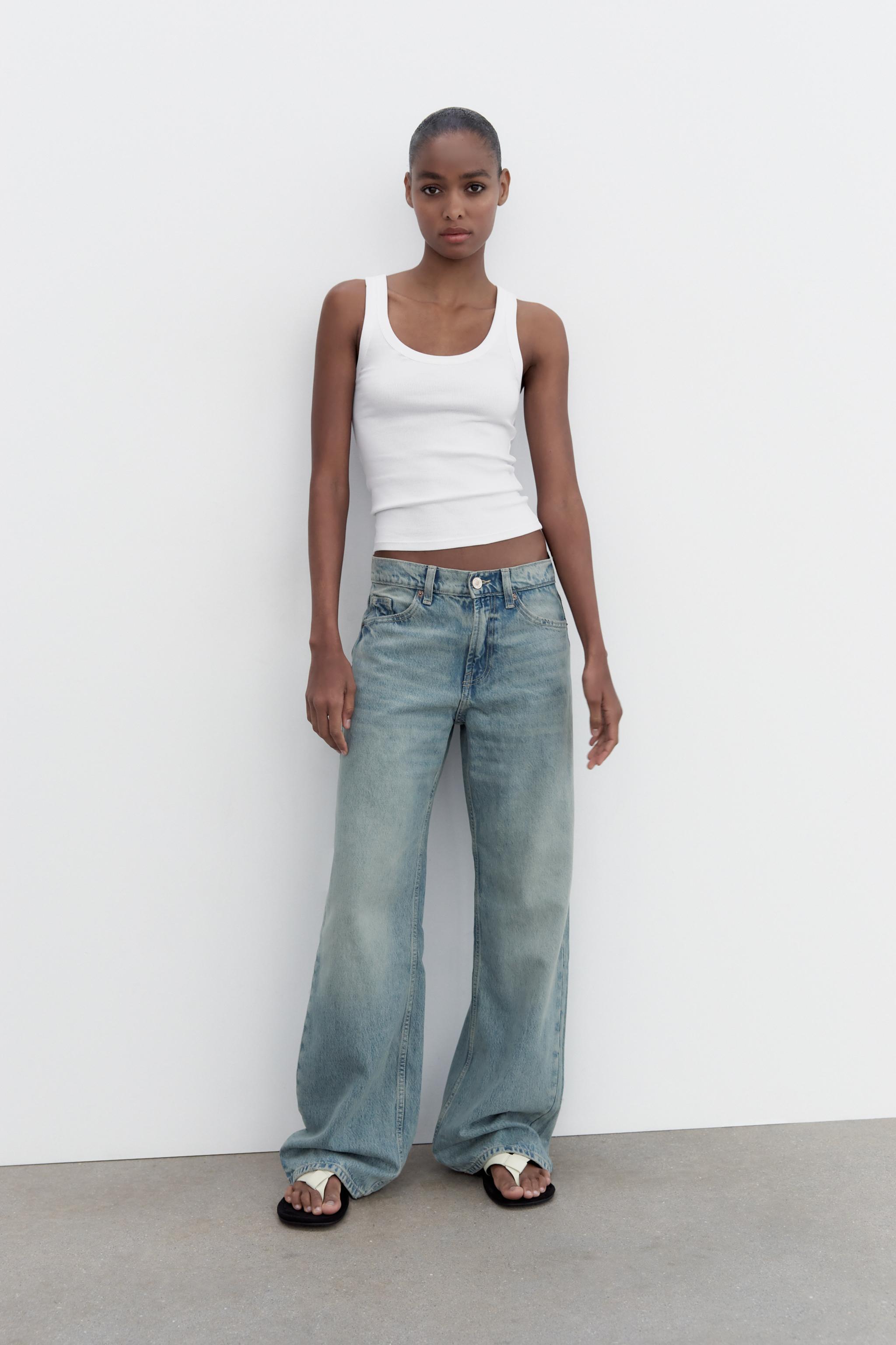 RELAXED MID WAIST TRF JEANS - Anthracite grey | ZARA Canada