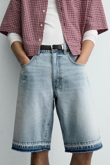 BERMUDA EN JEAN RELAXED FIT - Bleu clair de Zara - Image 4