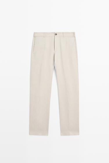 Zara Tapered fit linen pants - Beige