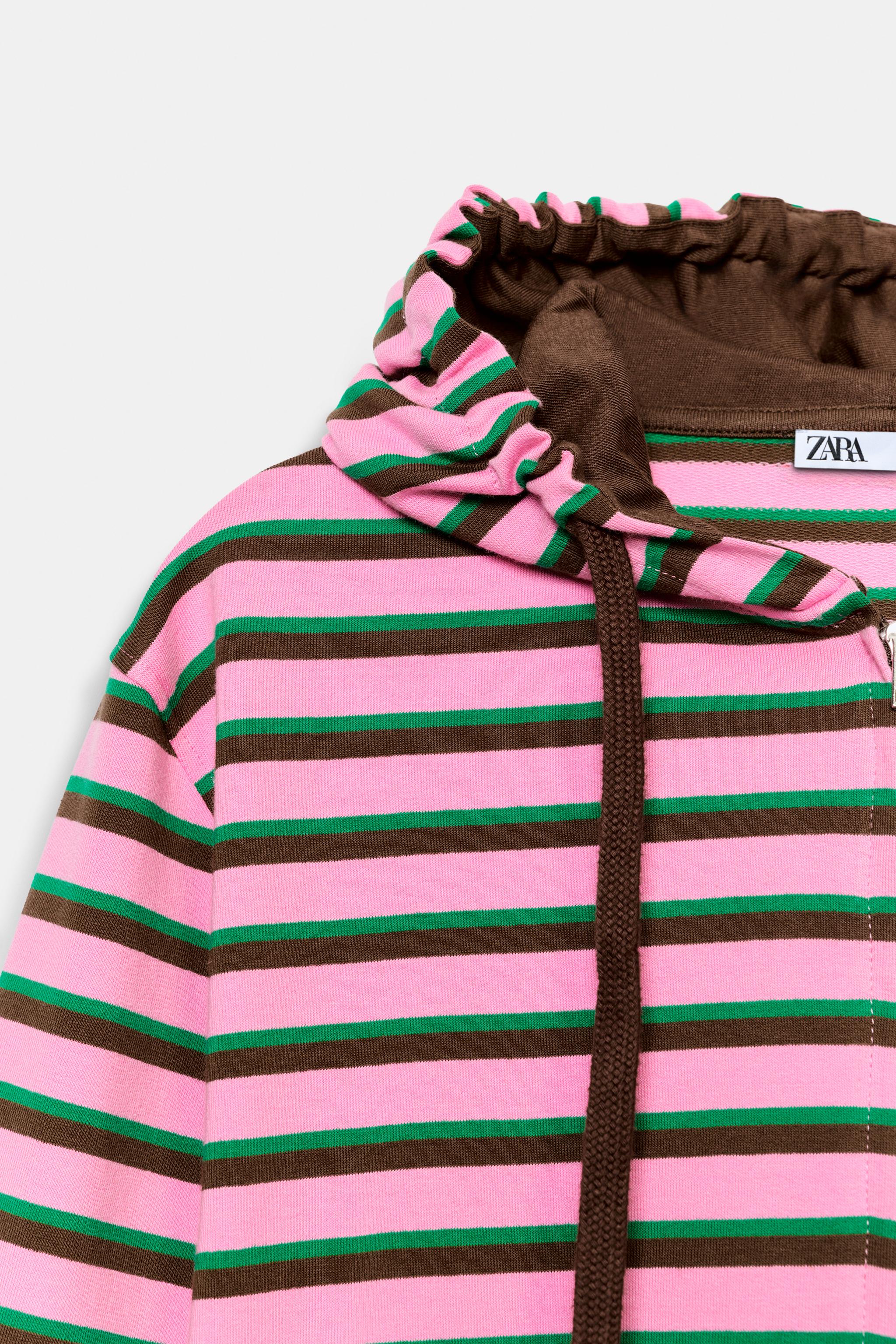 SWEAT À CAPUCHE ZIPPÉ RAYURES