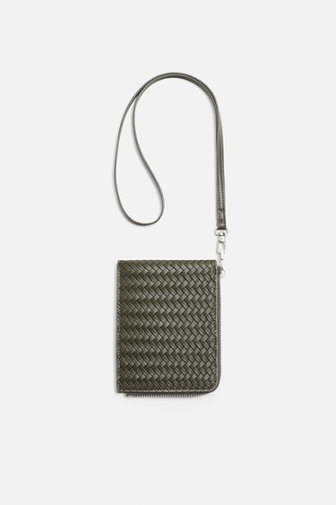 BRAIDED ZIP PURSE - Green by Zara