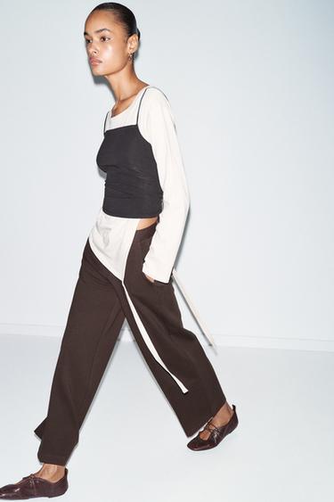 INTERLOCK TROUSERS - Chocolate by Zara