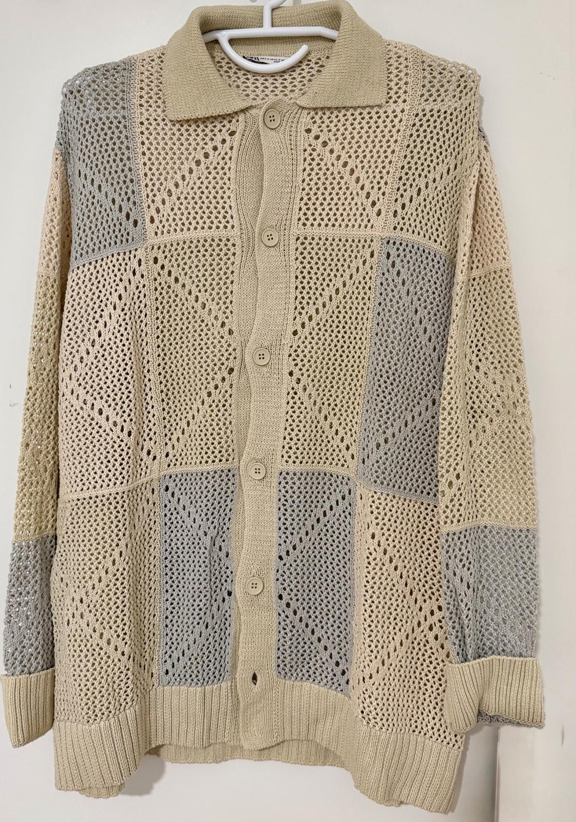 TEXTURED CROCHET CARDIGAN - Image 2