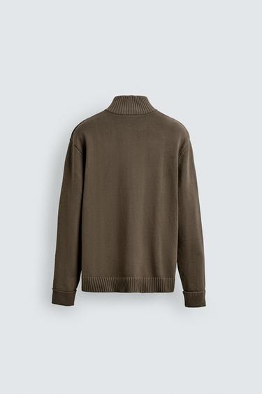 ZIP-UP KNIT CARDIGAN - Moss green by Zara - Image 7