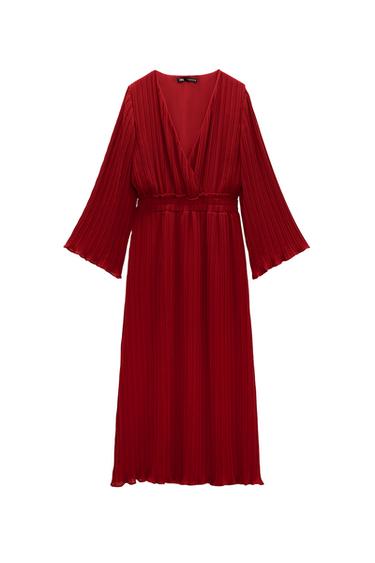 PLEATED MIDI DRESS