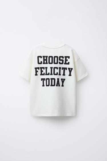 NUMBER AND SLOGAN PRINT T-SHIRT - Ecru by Zara - Image 1