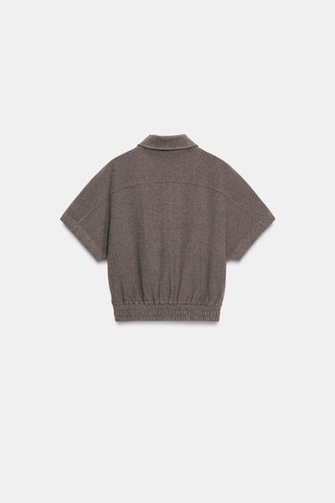 Zara SOFT SHORT SLEEVE VEST - Mink