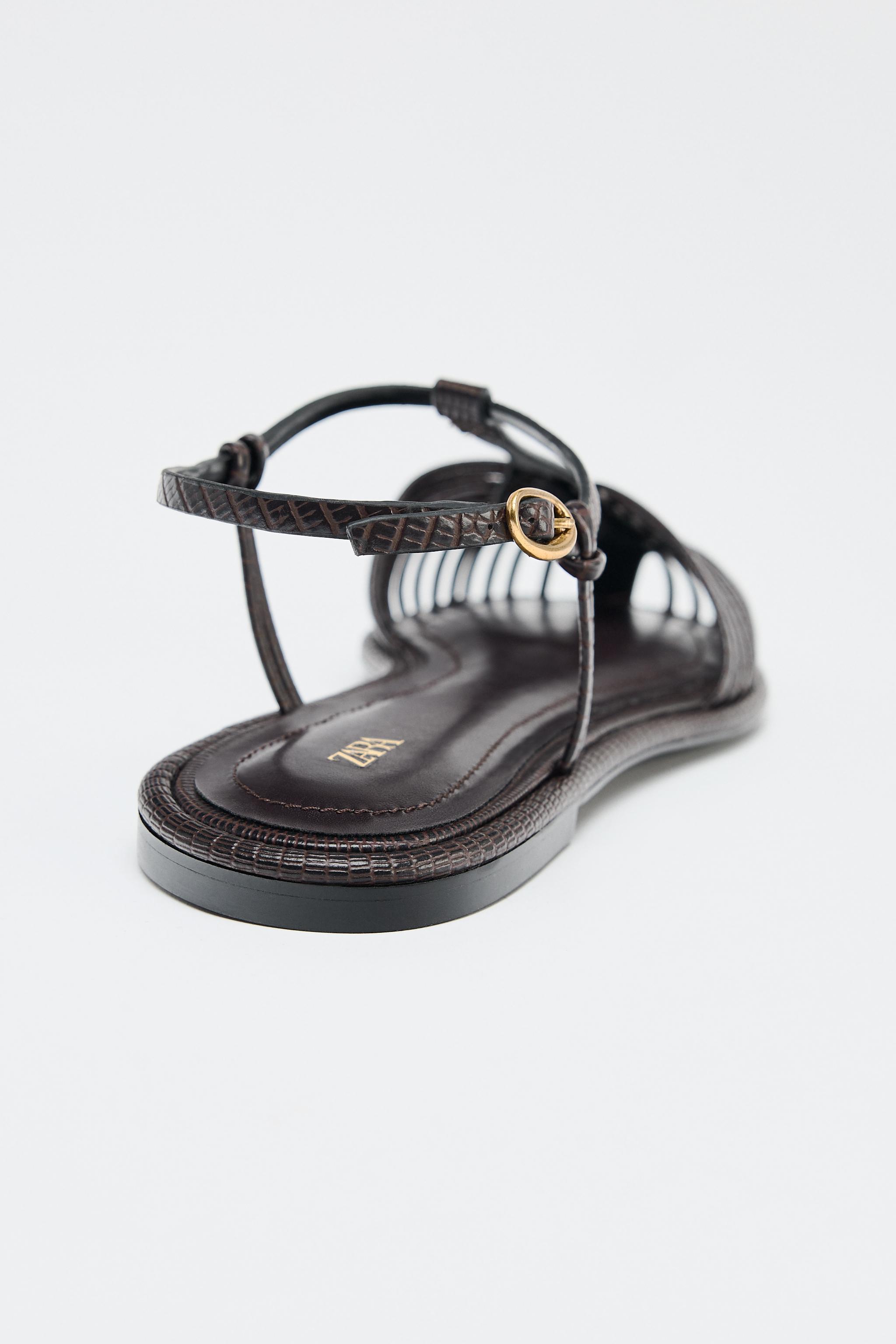 WOVEN CAGE SANDALS - Chocolate Brown | ZARA United States