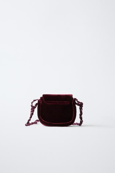 VELVET BOW CROSSBODY BAG - Burgundy Red by Zara - Image 4