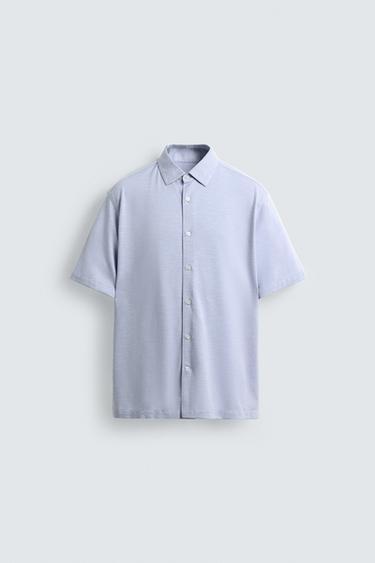 Zara SOFT REGULAR FIT SHIRT - Light blue