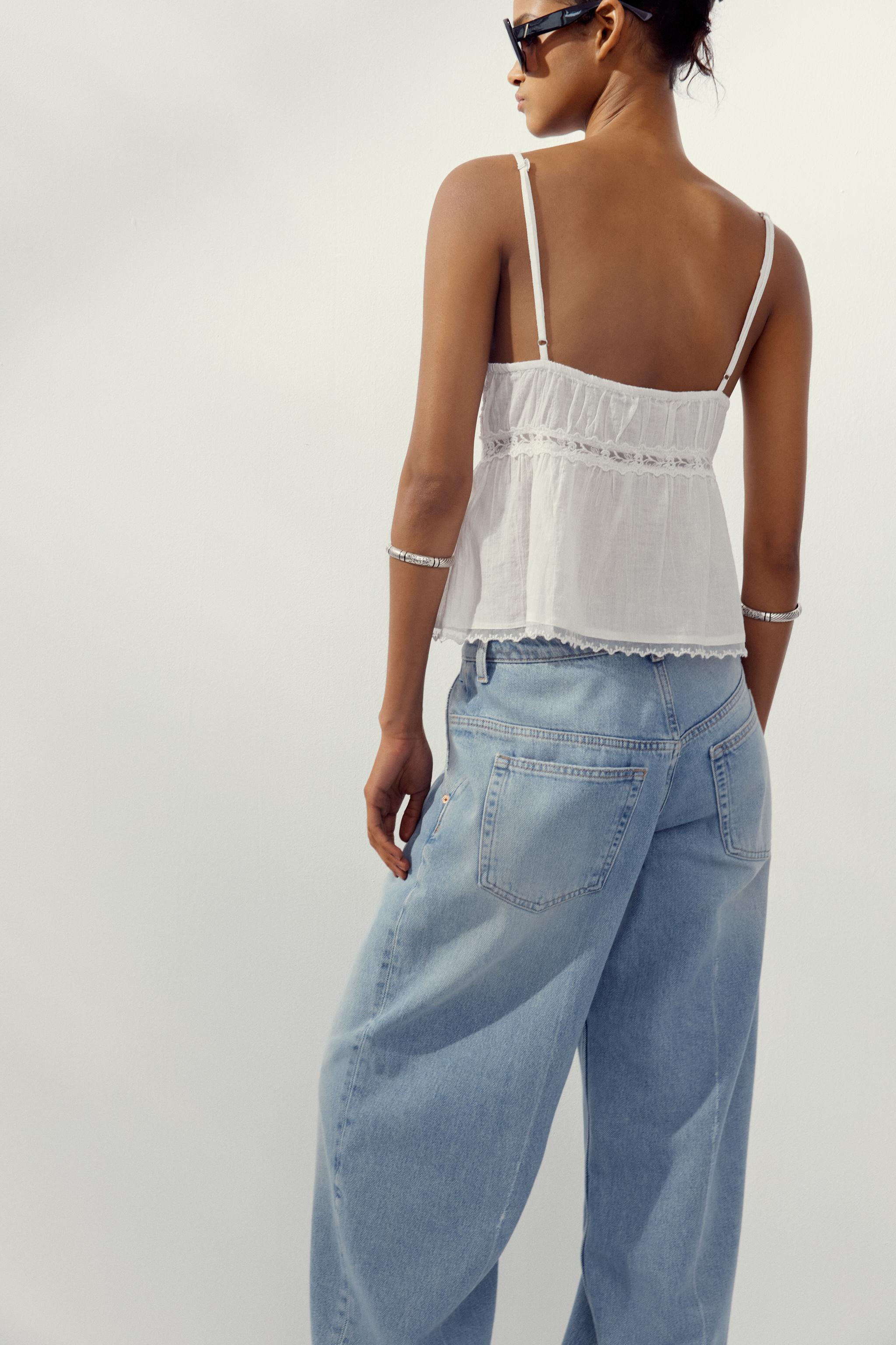 トップス ZARA ZARAセカンドスキン クロップド トップス - メルカリ