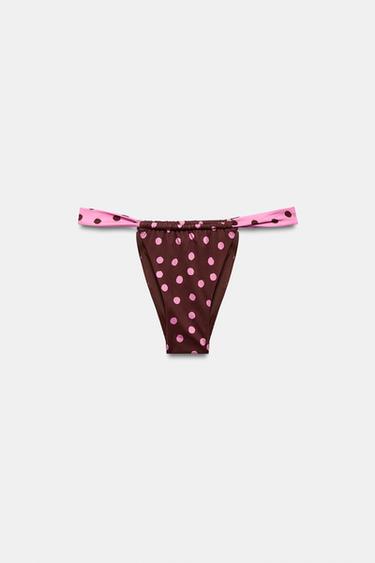 PRINTED DOTS BIKINI BOTTOMS - Pink by Zara