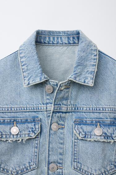 DISTRESSED DENIM JACKET - Mid-blue by Zara - Image 2