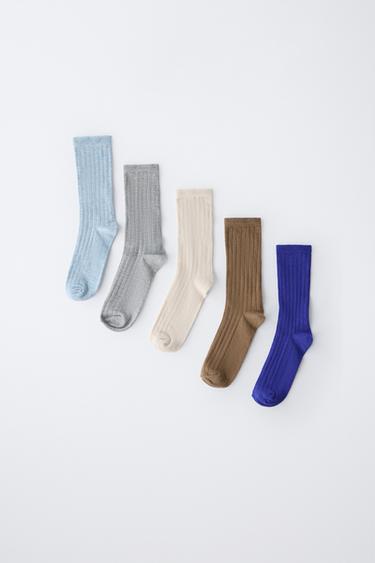 FIVE-PACK OF LONG RIBBED SOCKS - Electric blue by Zara - Image 3