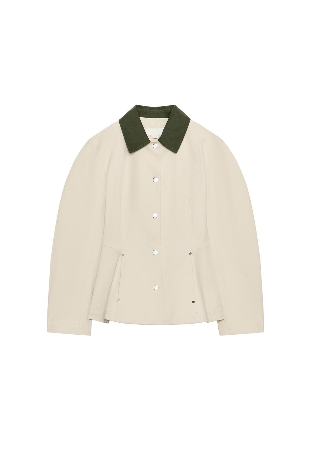 CONTRAST COLLAR PEPLUM JACKET - image 3