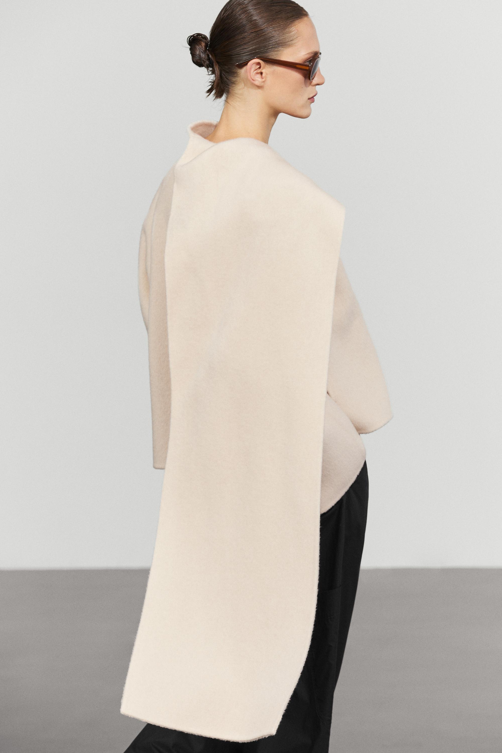 Short coat with scarf detail