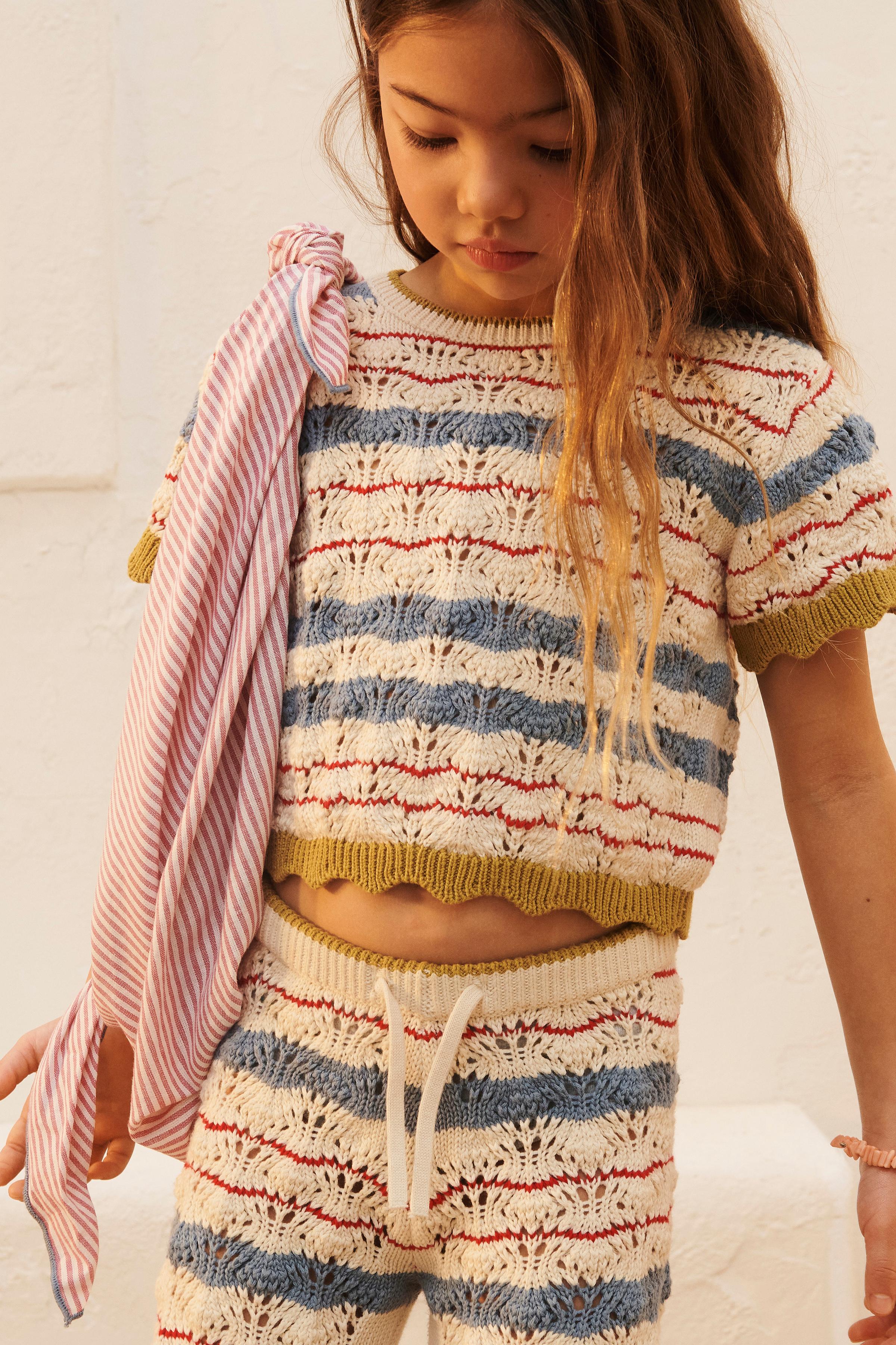 ZARA】マルチカラーニットパンツ - メルカリ