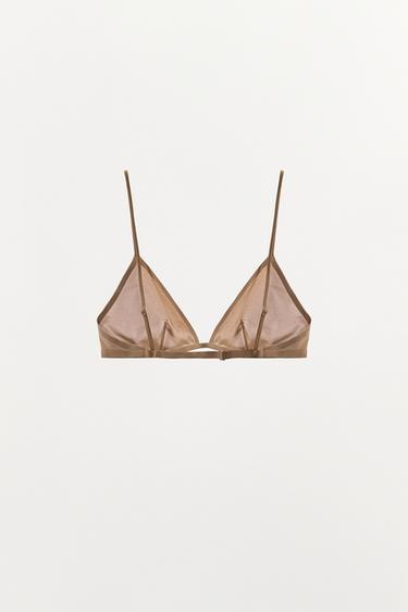 BRALETTE TRIANGULAIRE AVEC POLYAMIDE - rose poudré de Zara - Image 5