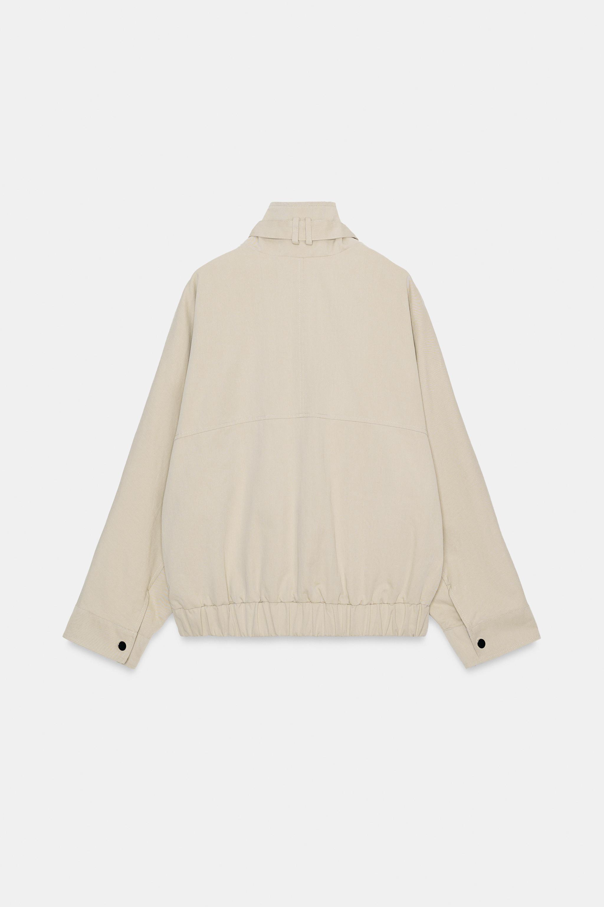 VESTE BOMBER OVERSIZE À COL MONTANT