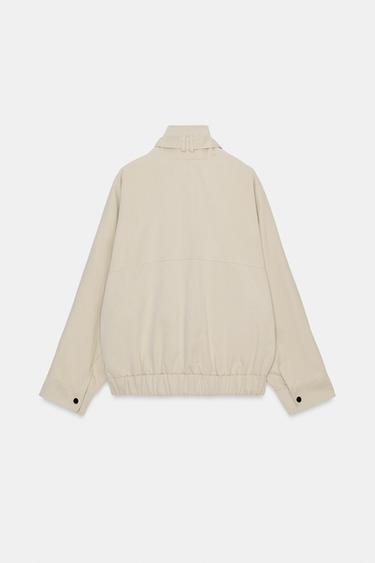 VESTE BOMBER OVERSIZE À COL MONTANT - Marron clair de Zara - Image 7