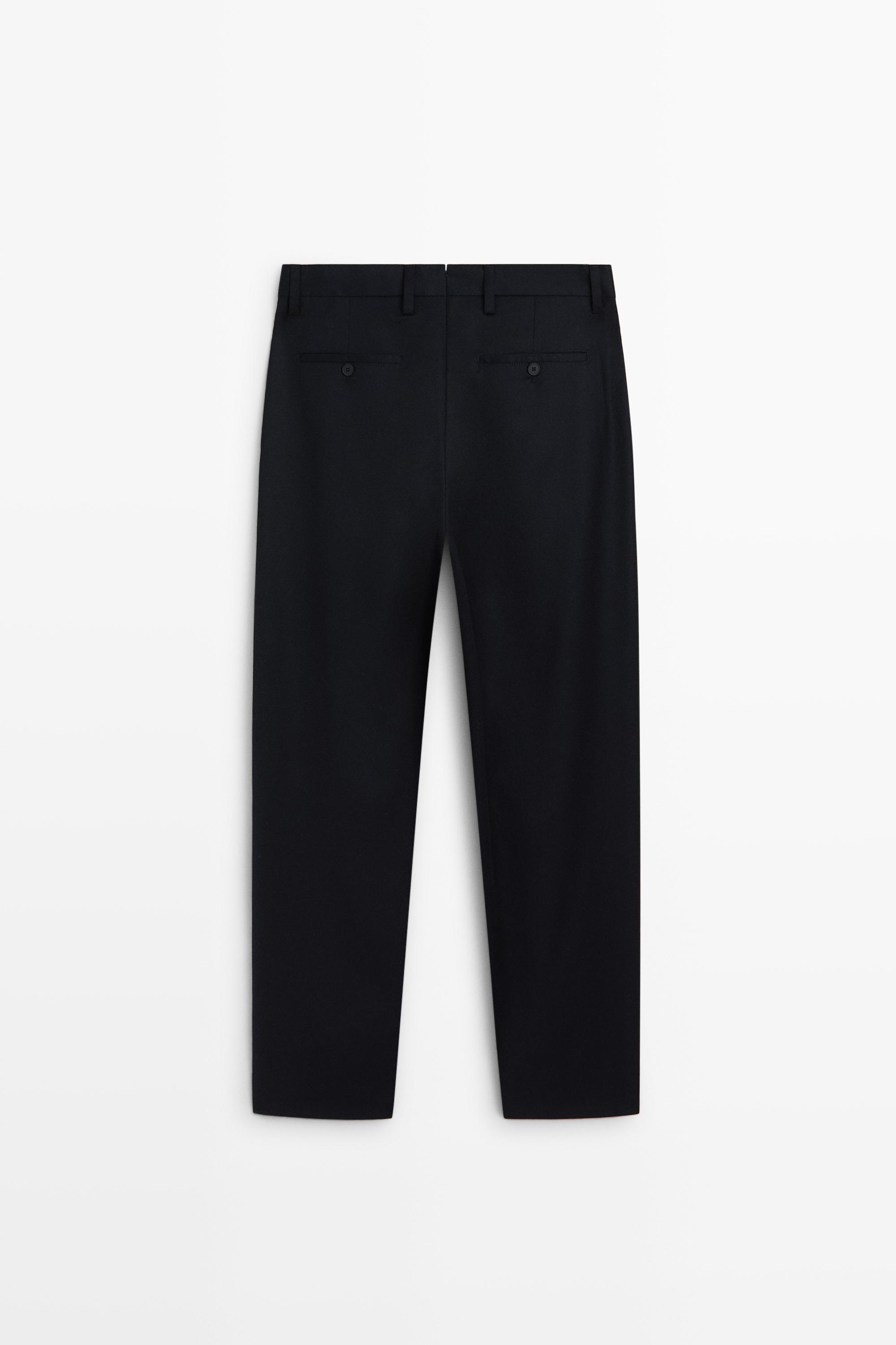 Pantalon tailleur à pinces en flanelle
