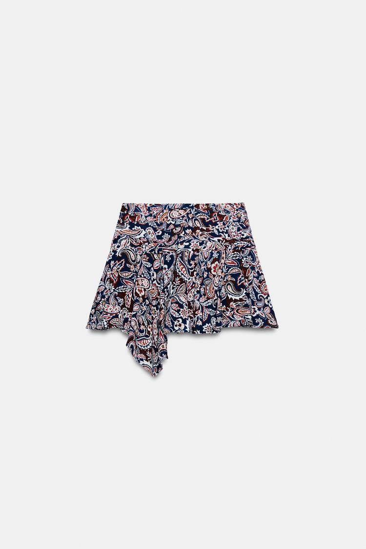 Falda short estampada asimétrica 7