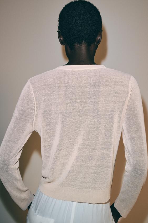 PULL EN MAILLE HENLEY - Rose craie de Zara - Image 2