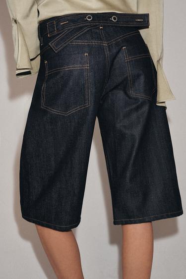 ZW COLLECTION DENIM BERMUDA SHORTS - Blue by Zara