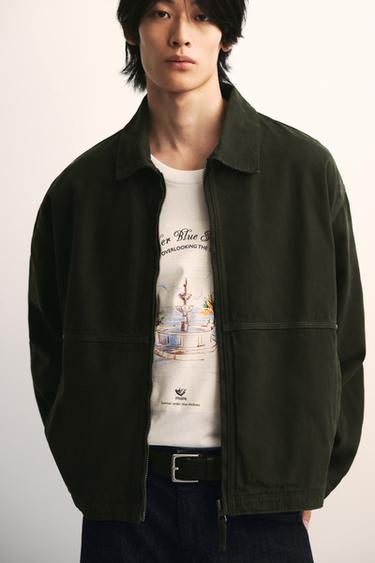 Zara 水洗休閒版型外套 - 深卡其色