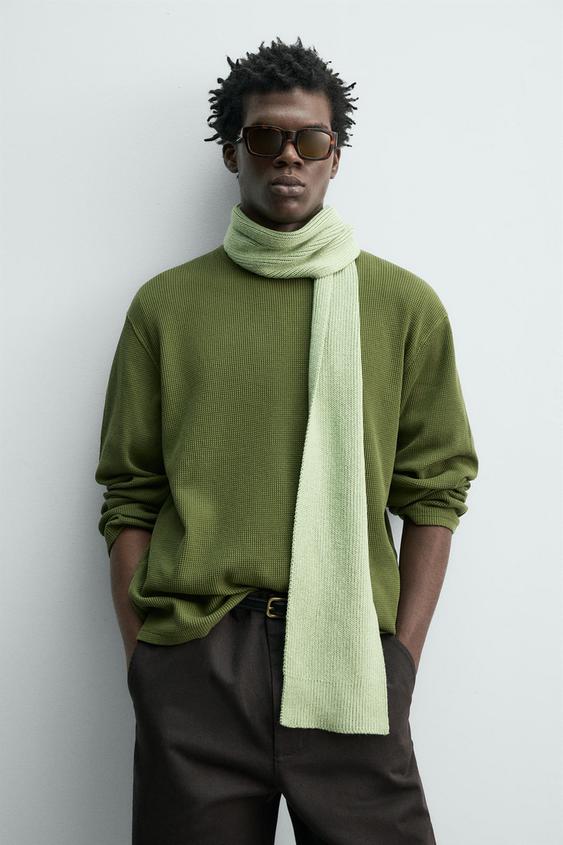 COTTON BLEND KNIT SCARF